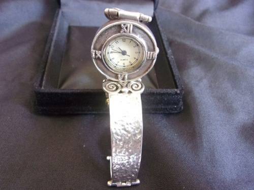 Sterling silver ladies Quartz bracelet wrist watch - working