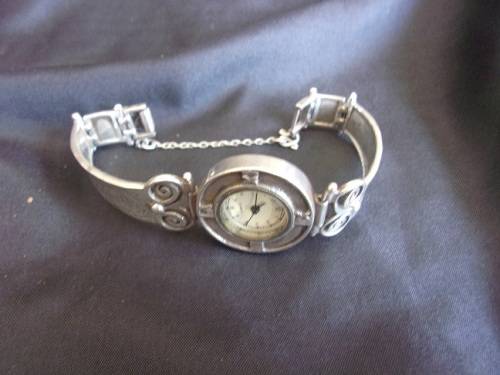 Sterling silver ladies Quartz bracelet wrist watch - working