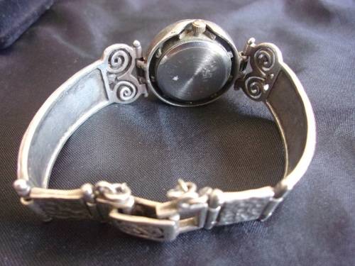 Sterling silver ladies Quartz bracelet wrist watch - working