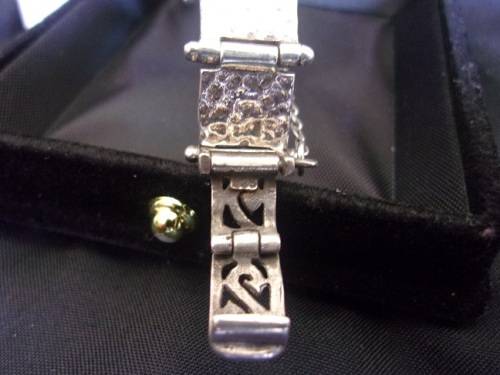Sterling silver ladies Quartz bracelet wrist watch - working