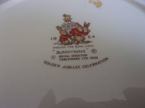 Vintage Royal Doulton Bunnykins 5 piece breakfast set - Golden Jubilee Celebration collection