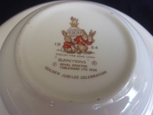 Vintage Royal Doulton Bunnykins 5 piece breakfast set - Golden Jubilee Celebration collection
