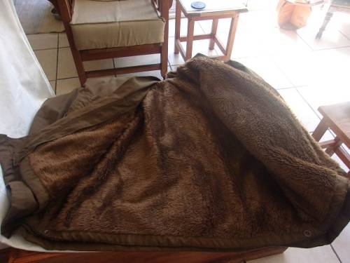 Vintage SADF nutria Warm Coat `Aapjas` with inner fleece - Large