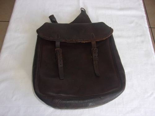 Vintage brown leather briefcase and leather saddle bag for 1 bid