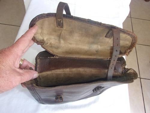 Vintage brown leather briefcase and leather saddle bag for 1 bid