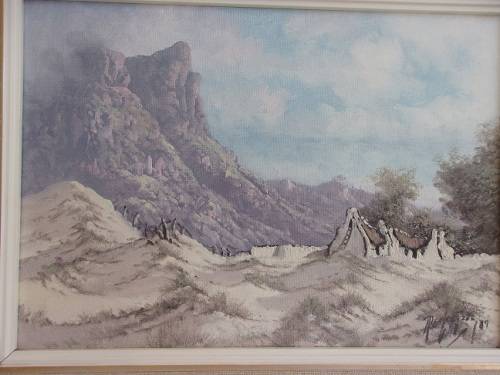 2 Lovely framed original oil on canvas paintings by Nico Coetzee for 1 bid