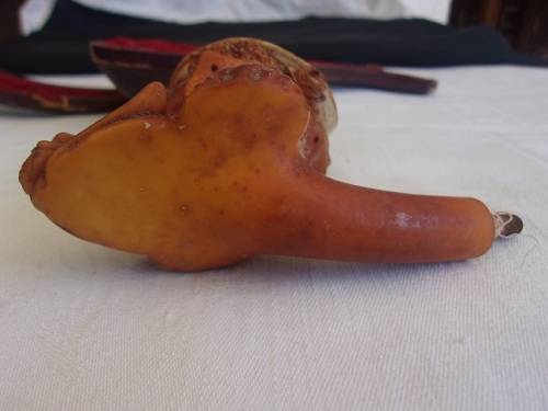 Victorian lady`s head Meerschaum pipe in case - no stem