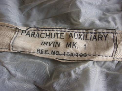 Rare Irvin Mk1 Ref 15A/100 Auxiliary Parachute pilot chute - possibly WW2