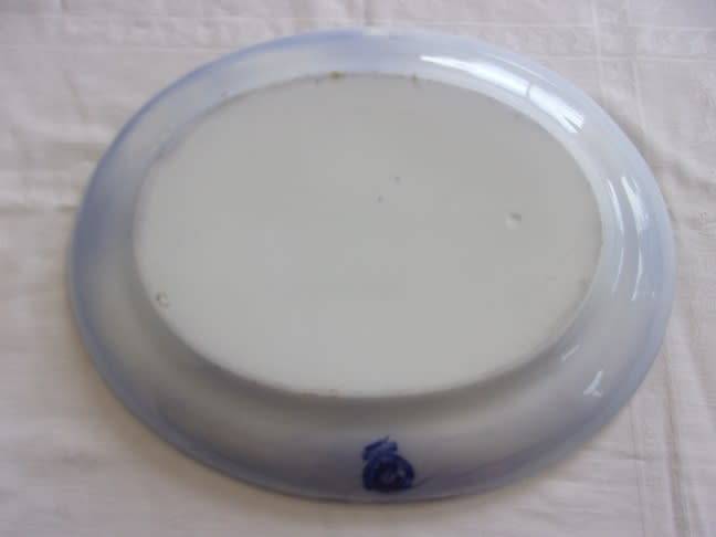 Large antique Grimwades `Nancy` pattern Flow Blue meat platter