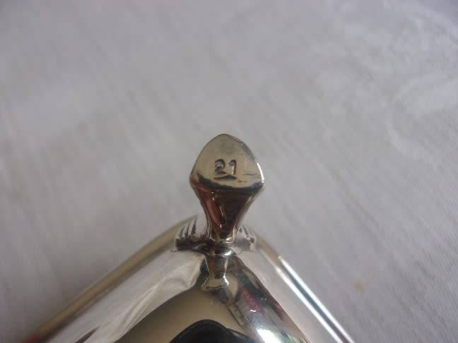 Vintage silver plated silent butler crumb box