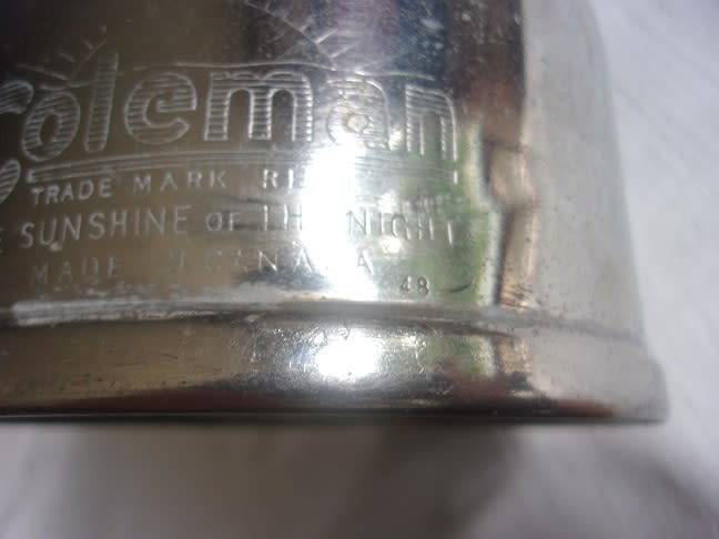 Vintage Coleman No. 249 `Scout` pressure lantern for restoration - made in Canada