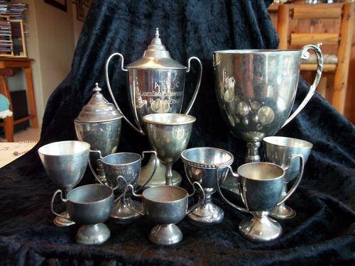A lot of 11 trophies as decribed