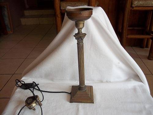 Lovely vintage brass column lamp without a shade