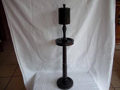 Lovely old smokers stand with tobacco jar top