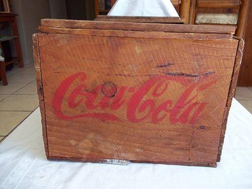 Vintage wooden apple box with the Coca-Cola logo