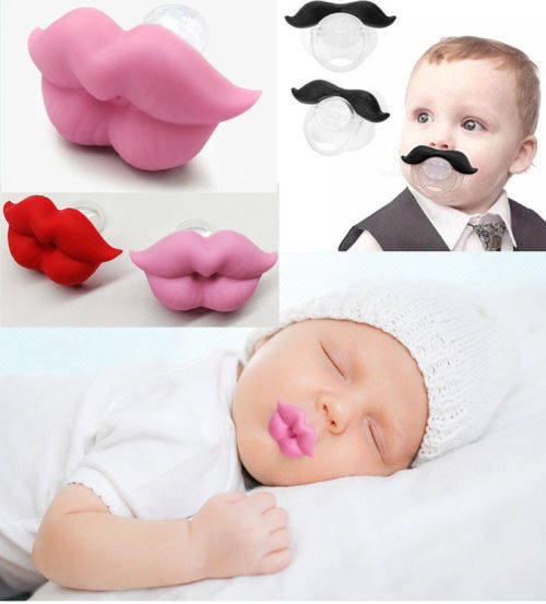 Funny Silicone Infant Pacifier Orthodontic Nipples Dummy Mustache Beard Mouth