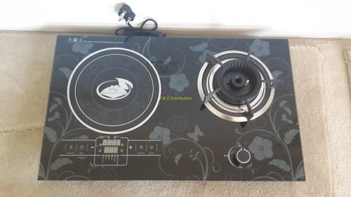 AE 2 Plate Crystal Glass Gas + Induction Combo Cooker