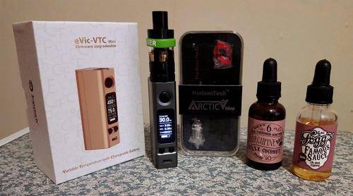 Original Joyetech eVic VTC Mini 75W TC Box Mod + Battery + Arctic V8 Mini Tank + E-juice