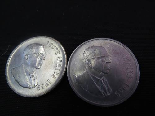 1969  SILVER  afrikaans and English   UNC  RAND