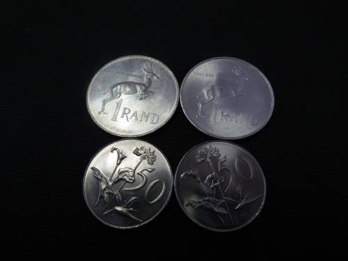 1968  UNC  SILVER AFR&ENG R1 AND UNC  AFR&ENG 50CENTS