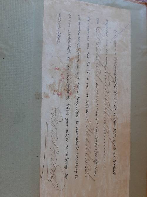 VRYSTAAT SE WETBOEK  1892    GETEKEN!