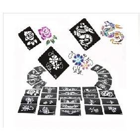 Stencils for Body Painting Glitter Tattoos, 50 sheets, Mixed Designs ***FREE P&P***