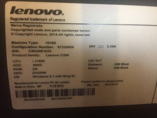 Lenovo C260 All-in-one PC