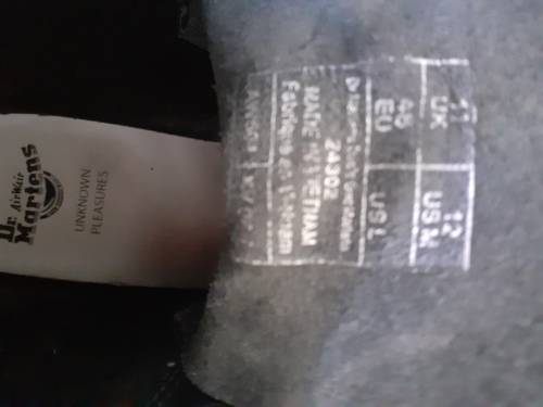 Dr. Martens Joy Division Unknown Pleasures Limited Edition Size 11 UK