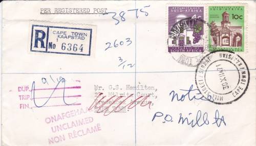 RSA - Unusual undelivered cover + 2nd cover with unusual stamp combination