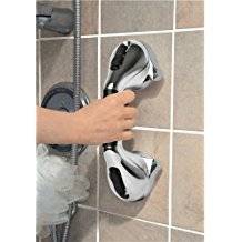 NEW Chrome Super Grip Suction Handle Ideaworks TV Bathroom Safety Bath Grab Bar Cups