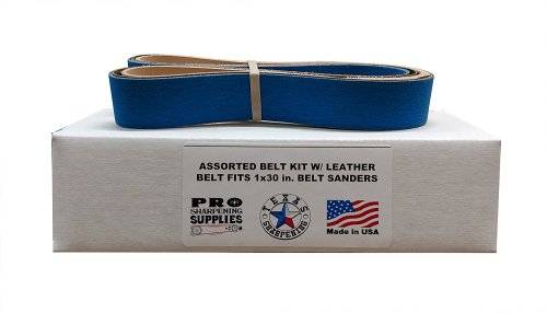 Assorted Belt Kit 1 X 30 with Leather Honing Belt fits Various 1 in. x 30 in. Harbor Freight Belt Sa