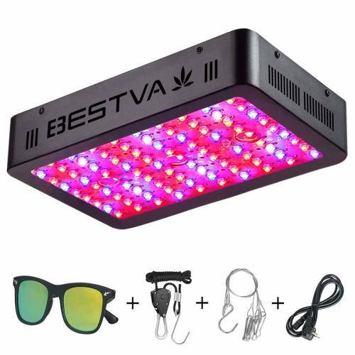 BESTVA 1000W LED Grow Light Full Spectrum Dual-Chip Growing Lamp for Hydroponic Indoor Plants Veg an