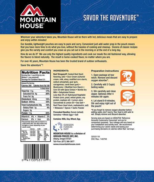 Mountain House Beef Stroganoff With Noodles
