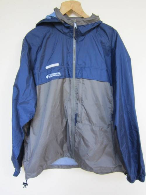 COLUMBIA MENS BLUE/GREY WINDBREAKER JACKET SIZE: L