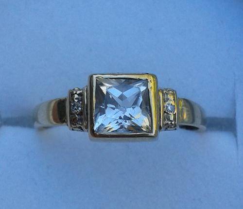 Topaz Diamond Gold Ring