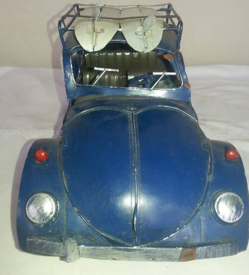 RUSTIC TIN VW BEETLE - LARGE