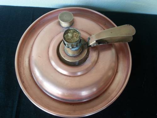 VINTAGE COPPER & BRASS OIL LAMP BY STEPHANIE GES GESCH - Western Germany