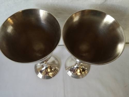 2 X SILVER PLATED WINE GOBLETS - LOVELY CONDITION