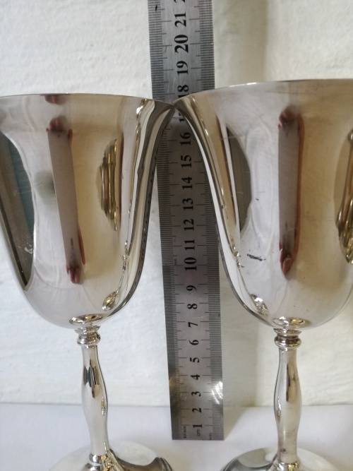 2 X SILVER PLATED WINE GOBLETS - LOVELY CONDITION