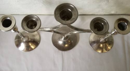 3 X SILVER PLATED CANDLE STICKS - SHABBY CHIC