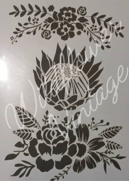 A3 HIGH QUALITY CRAFT STENCIL - FLOWER BOUQUET - 018