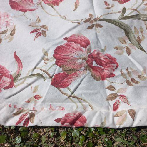 LARGE ROUND FLORAL COTTON TABLECLOTH