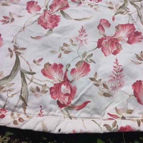 LARGE ROUND FLORAL COTTON TABLECLOTH