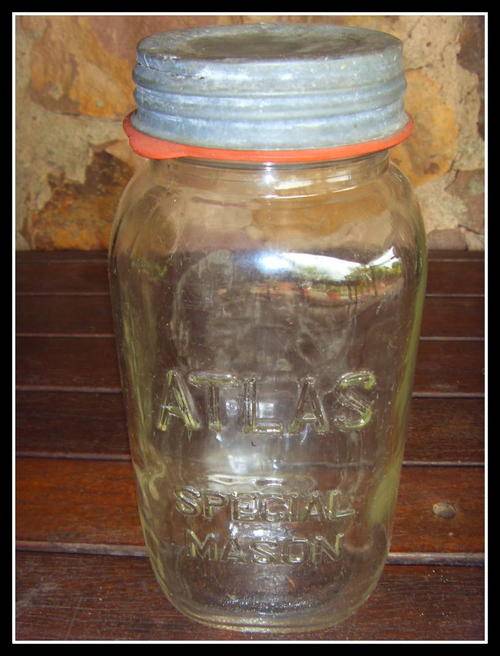 Vintage Atlas Special Mason Jar - Canning Zinc Porcelain Lid