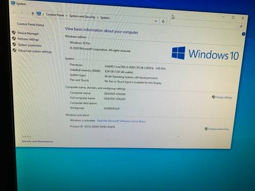 Dell OptiPlex 5060 Tower Pc Core i5-8500 3.0GHz  8GB Ram  500GB HDD  DVD-RW