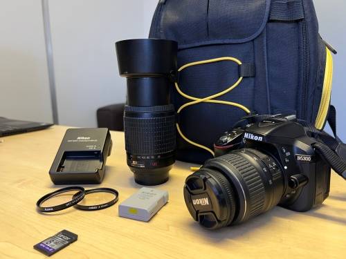 NIKON D5300 with 2 Lens & accessories  *Nikon D5300 DSLR Camera Body *Nikon 18-55mm DX Lens + UV fil