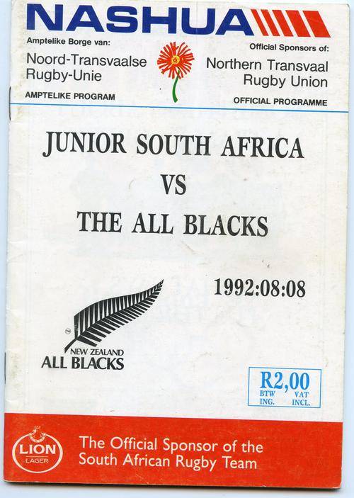 Junior Springboks v All Blacks 1992