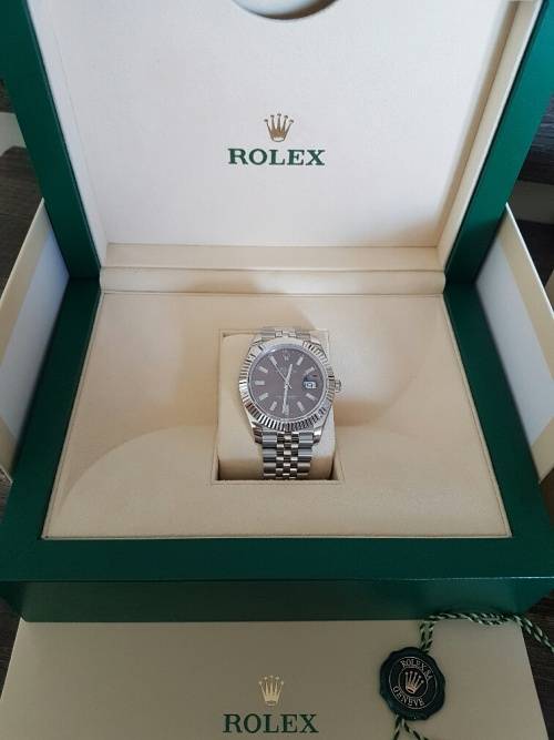 2017 Rolex Datejust II Steel 41mm Fluted Bezel Rhodium Index Dial Jubilee 126334 - AS NEW - FULL SET
