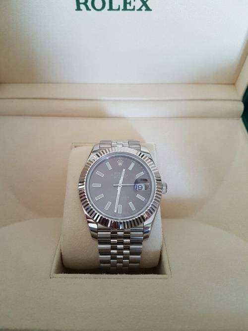 2017 Rolex Datejust II Steel 41mm Fluted Bezel Rhodium Index Dial Jubilee 126334 - AS NEW - FULL SET