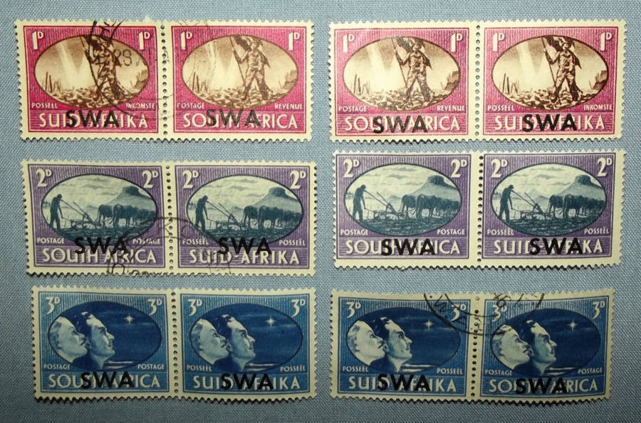 12 Old South Africa Marked South West Africa Stamps
